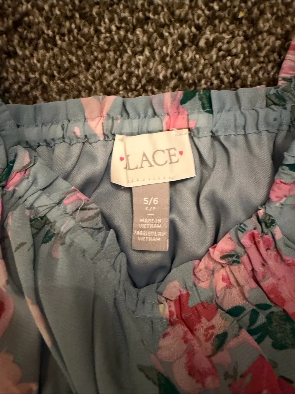 The Children's Place Light Blue Floral Ruffle-Hem Dress